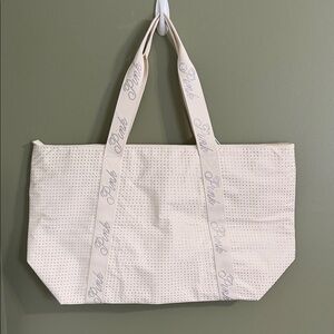 PINK Victoria's Secret Beige Tote with Rhinestones